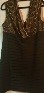 Beige and Black Dress